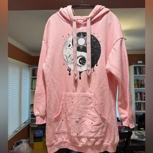 LIGHTWEIGHT OVERSIZED HOODIE • WITCHY ALT GOTH PASTEL • SIZE M